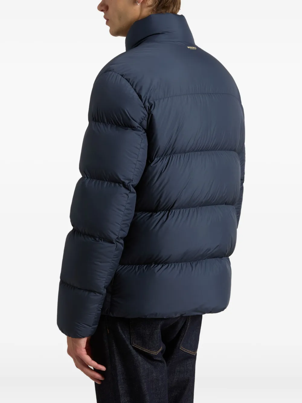Woolrich quilted high-neck jacket Blauw