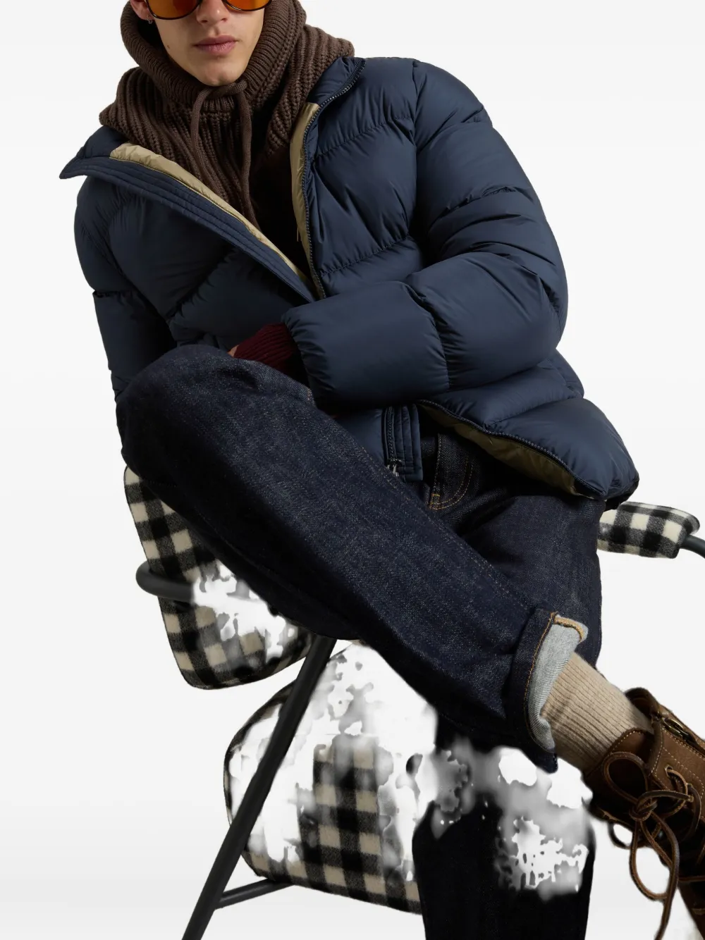 Woolrich quilted high-neck jacket Blauw