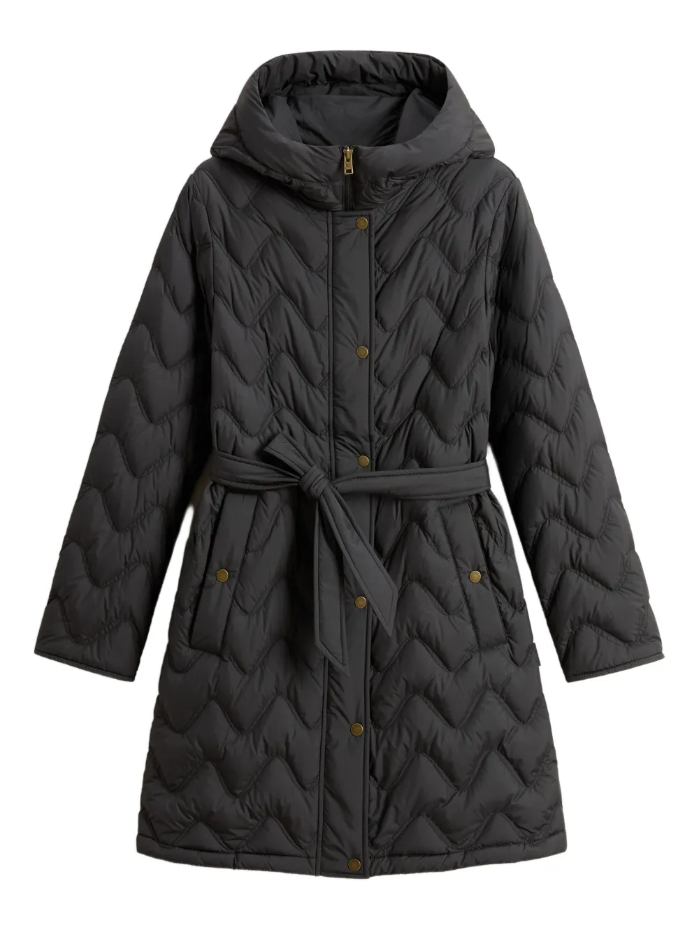 Woolrich chevron-quilted hooded coat | Black | Image 1