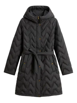 ARMANI Archive フーデッド キルティング ドローコード ジャケット Emporio Armani フーデッド キルティングコート | ブラック | FARFETCH JP