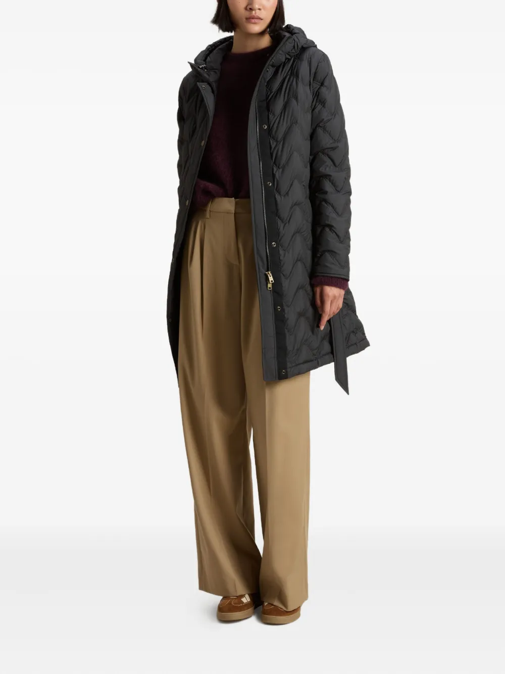 Woolrich chevron-quilted hooded coat | Single Breasted Coats | Image 2