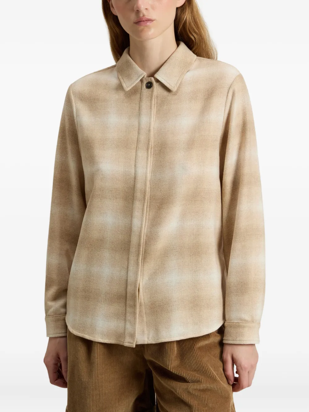 Woolrich Geruit blouse Beige