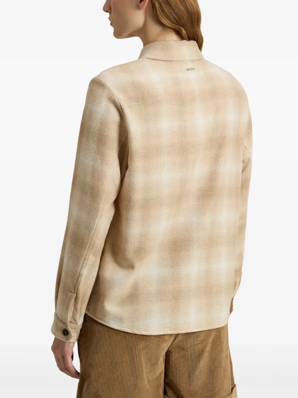 Woolrich Geruit blouse Beige