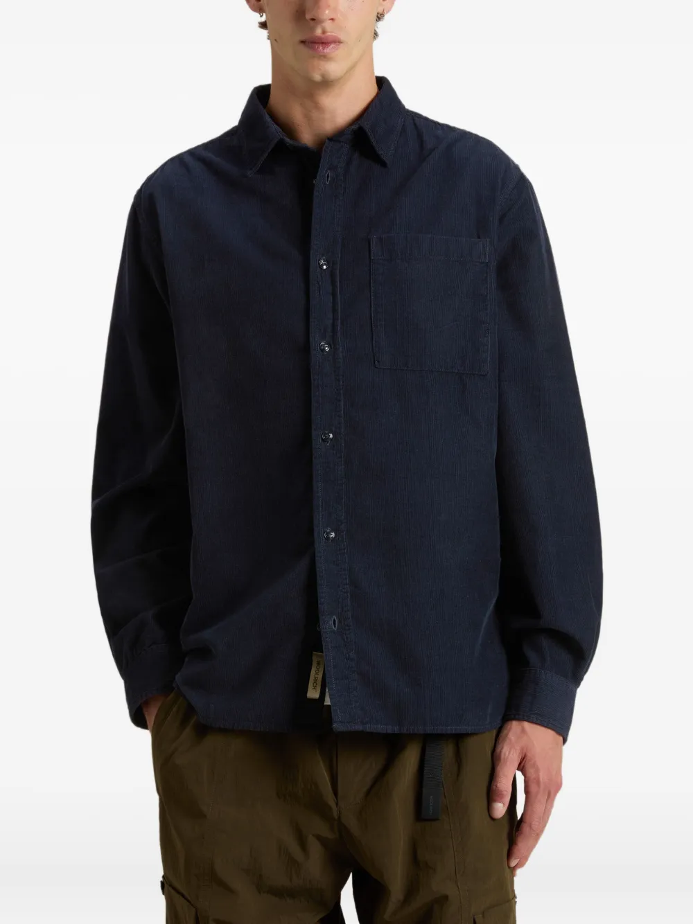 Woolrich Overhemd met ribfluwelen zak Blauw