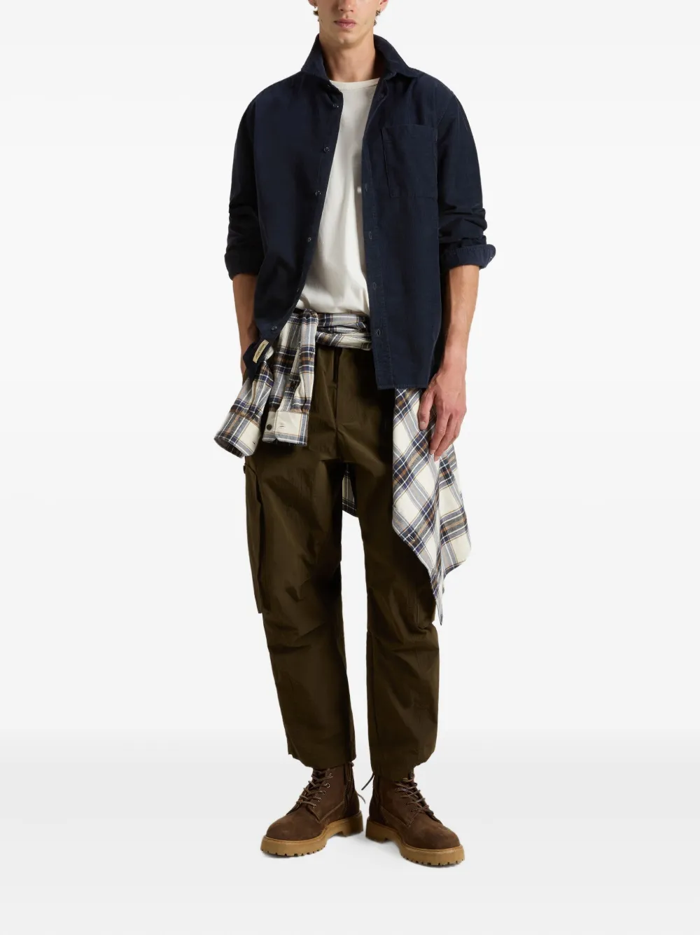 Woolrich Overhemd met ribfluwelen zak Blauw