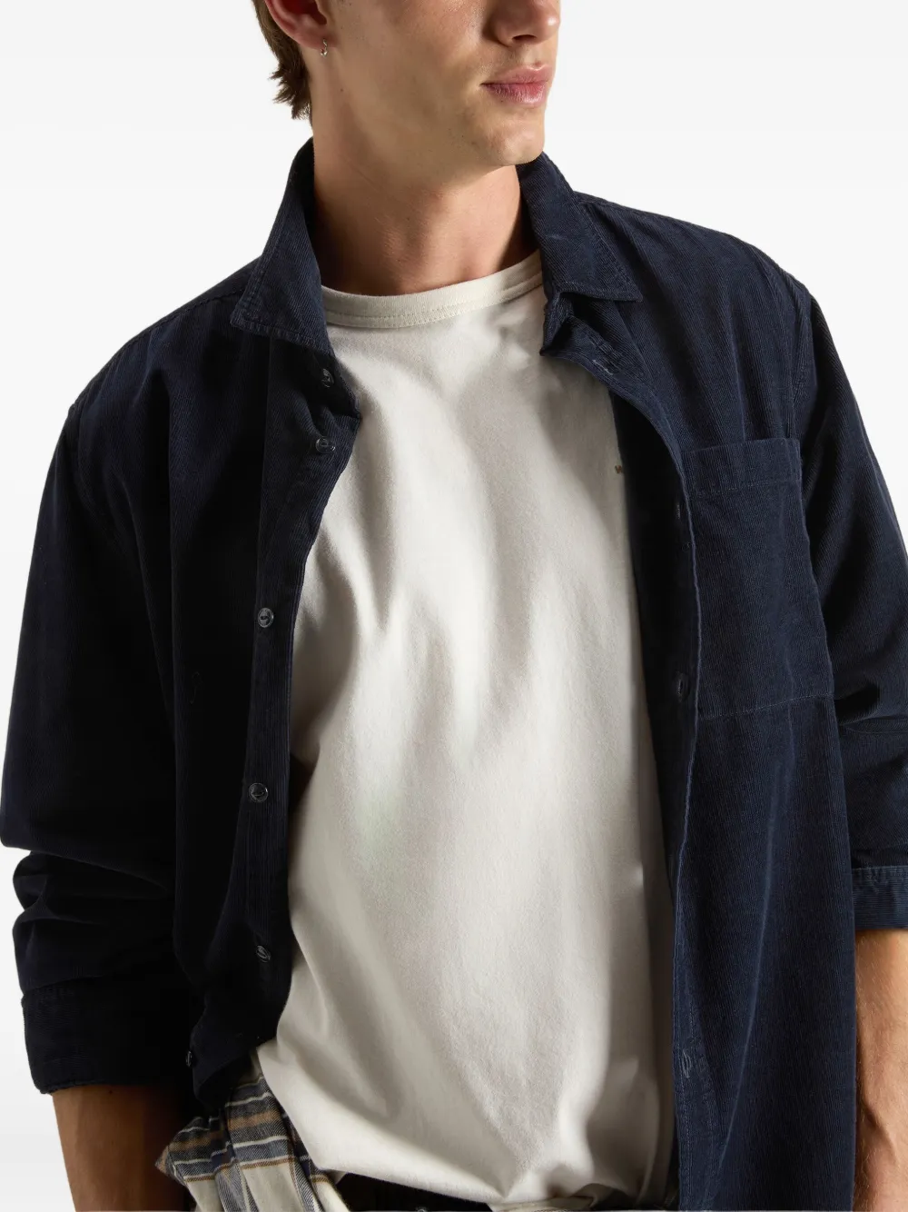 Woolrich Overhemd met ribfluwelen zak Blauw
