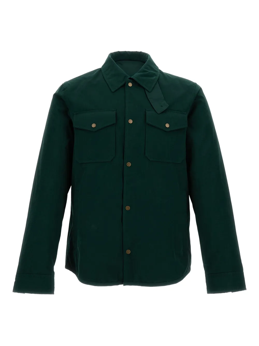 button-fastening flap-pocket jacket