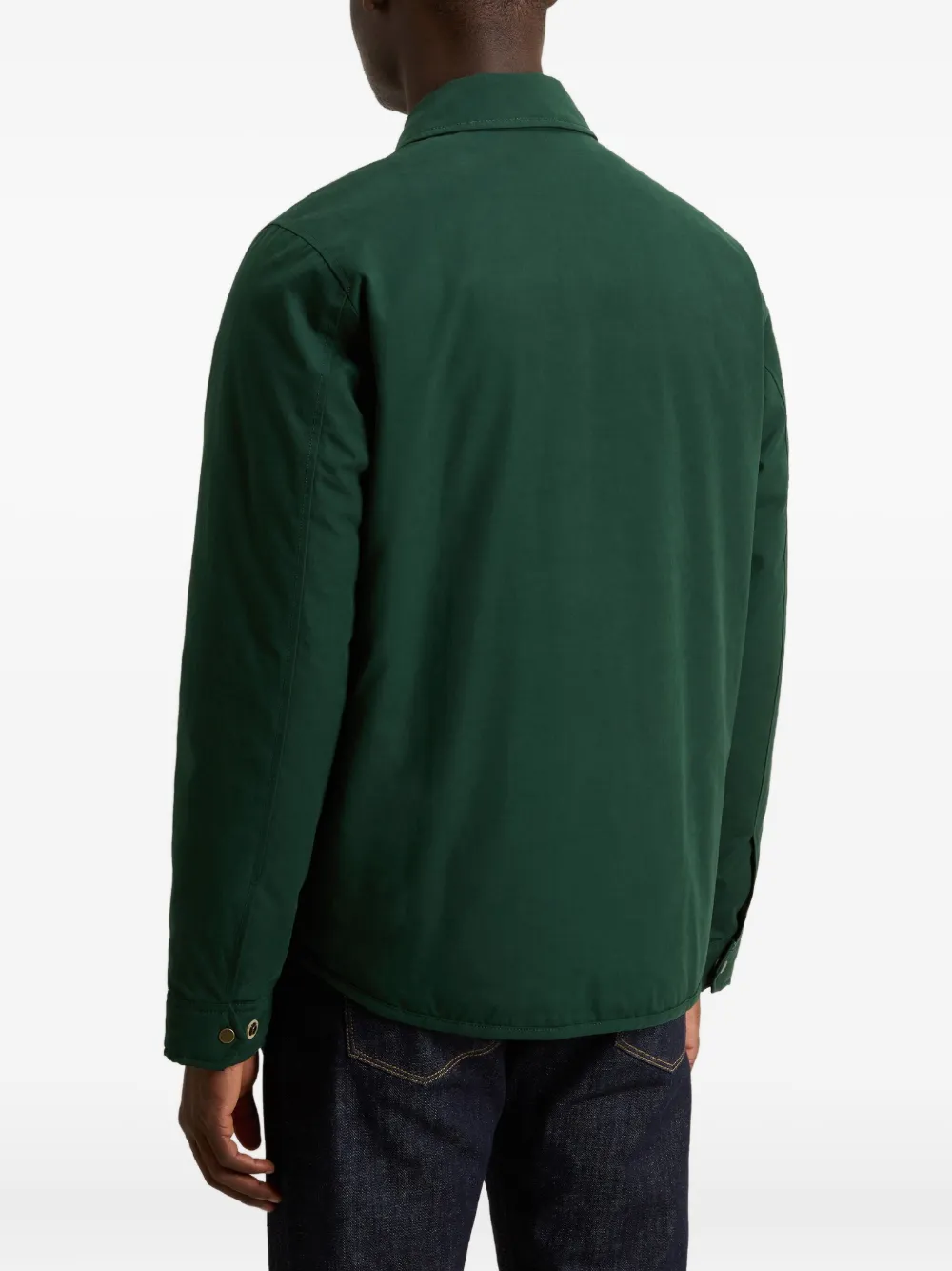 Woolrich Jack met klepzak en knoopsluiting Groen