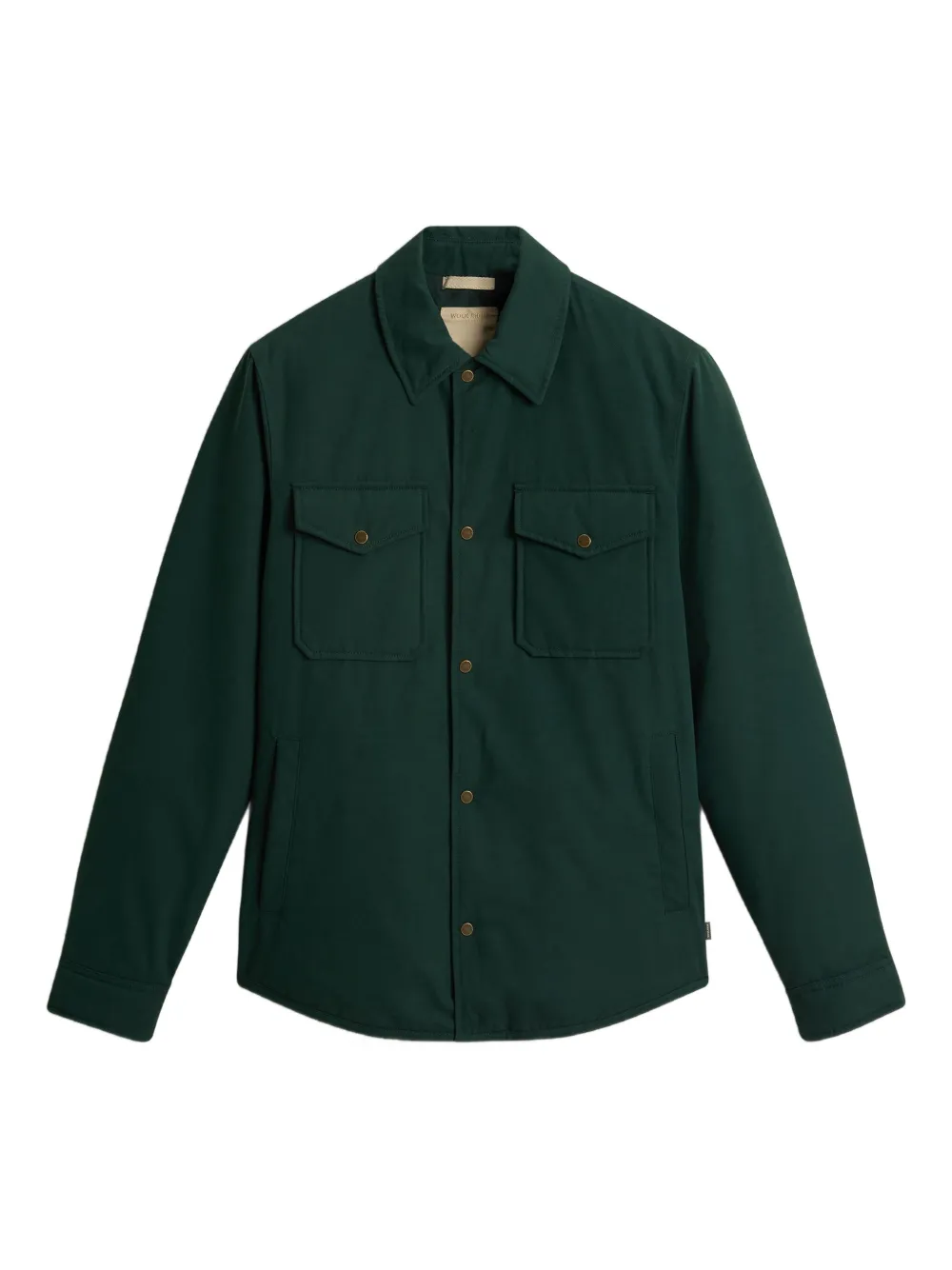 Woolrich Jack met klepzak en knoopsluiting Groen