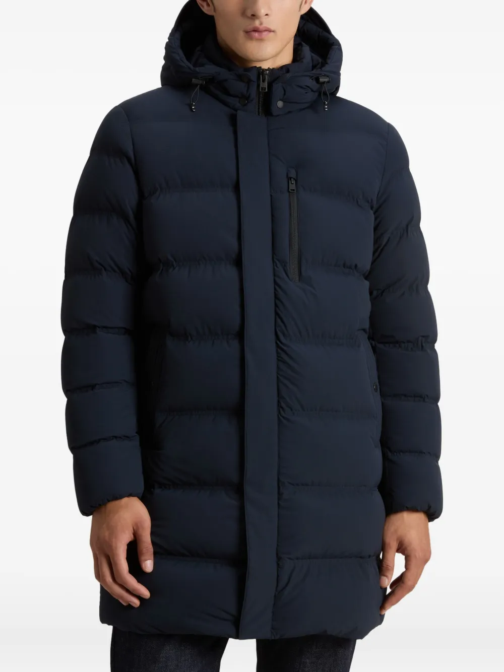 Woolrich Hooded Puffer Coat In Blue