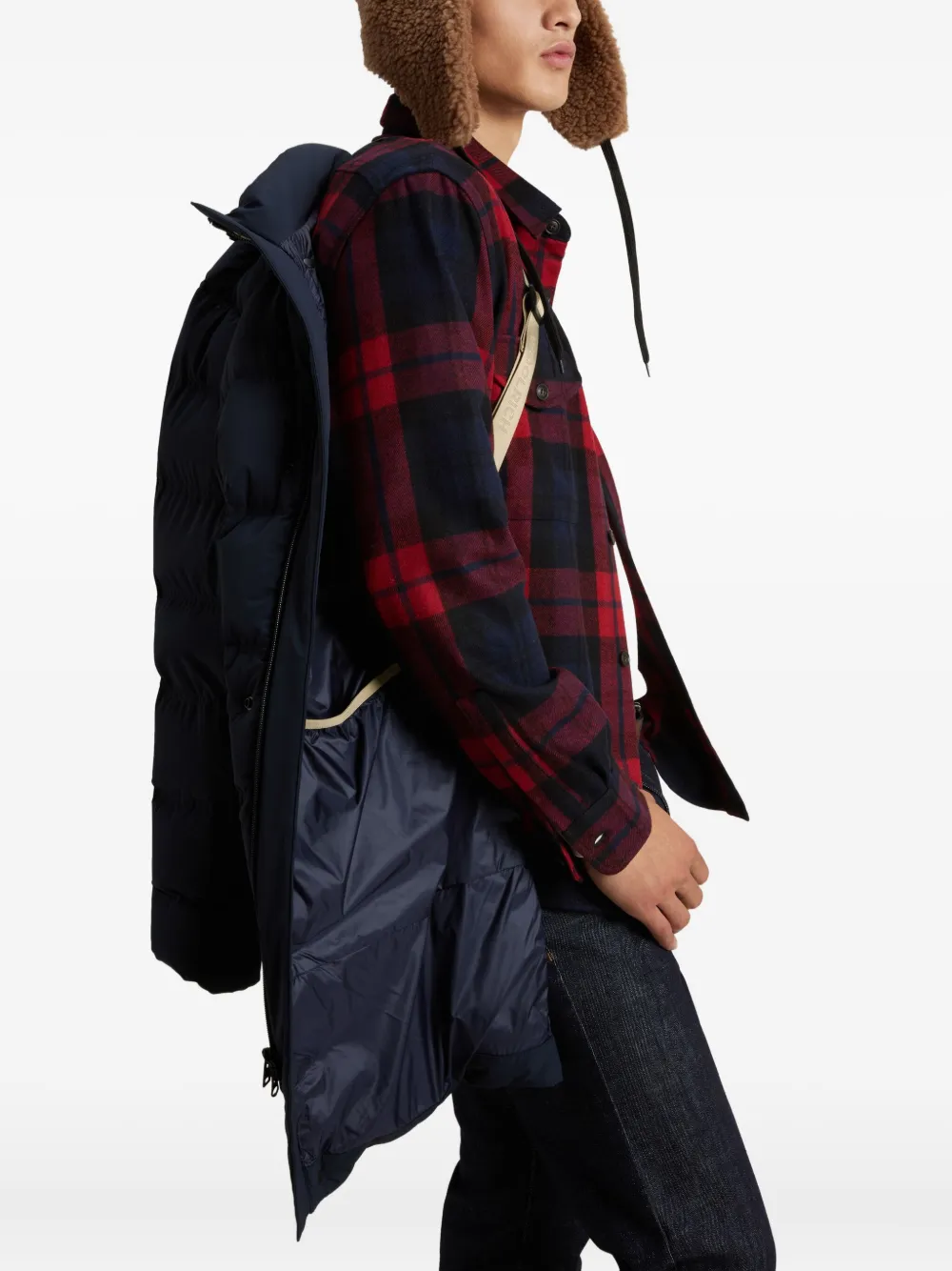 Woolrich Hooded Puffer Coat In Blue
