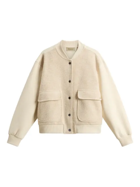 Woolrich fleece button-fastening bomber jacket 