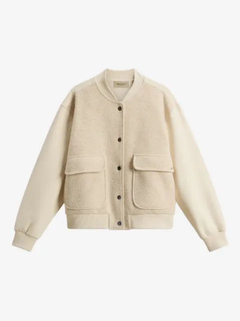 Woolrich fleece button-fastening bomber jacket 