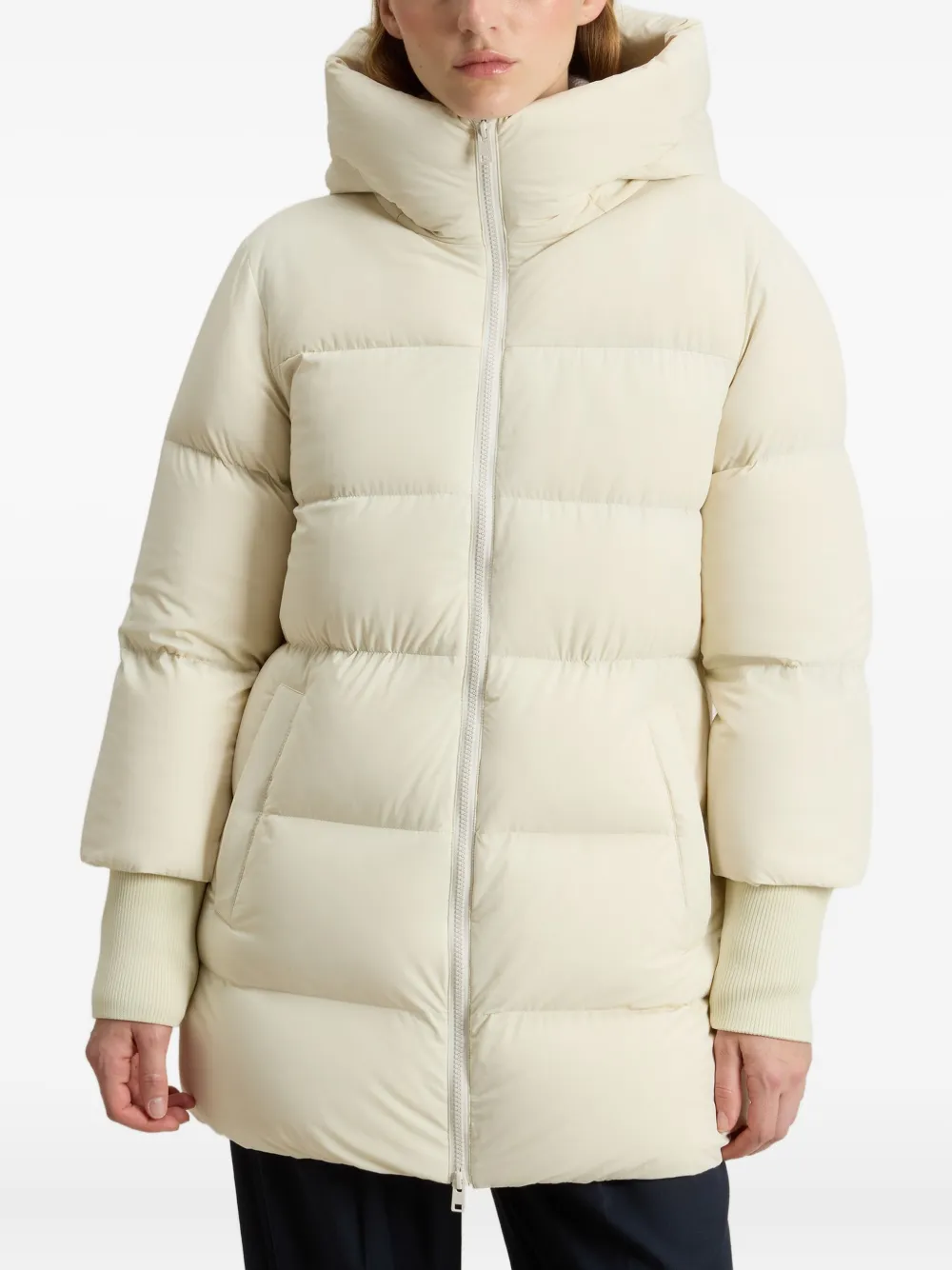 Woolrich Oversized jas met capuchon Wit
