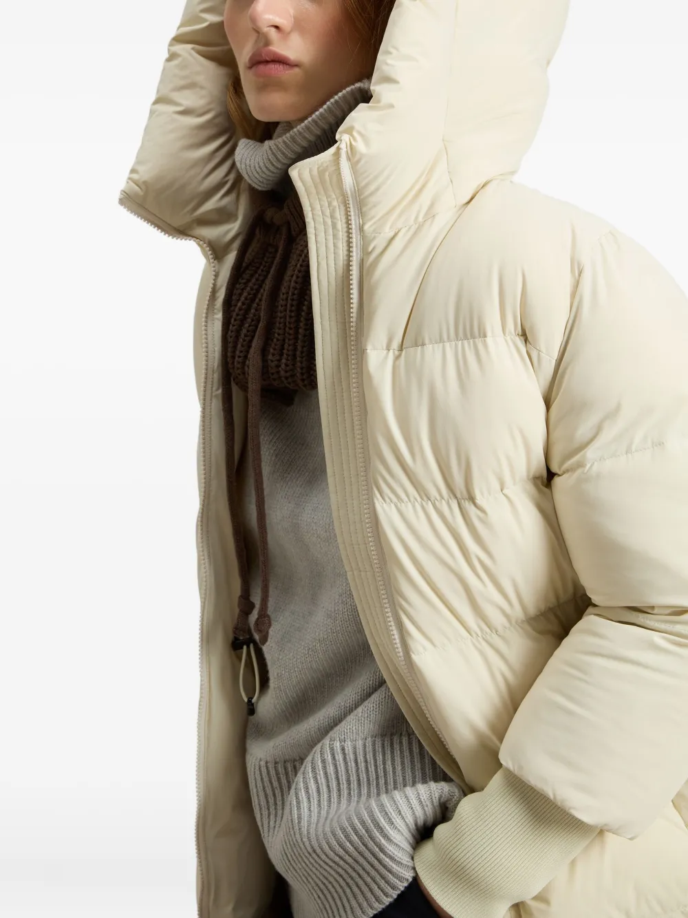 Woolrich Oversized jas met capuchon Wit