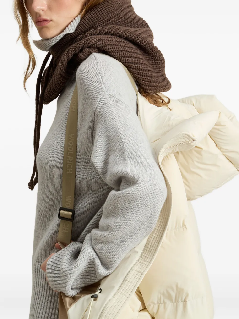 Woolrich Oversized jas met capuchon Wit