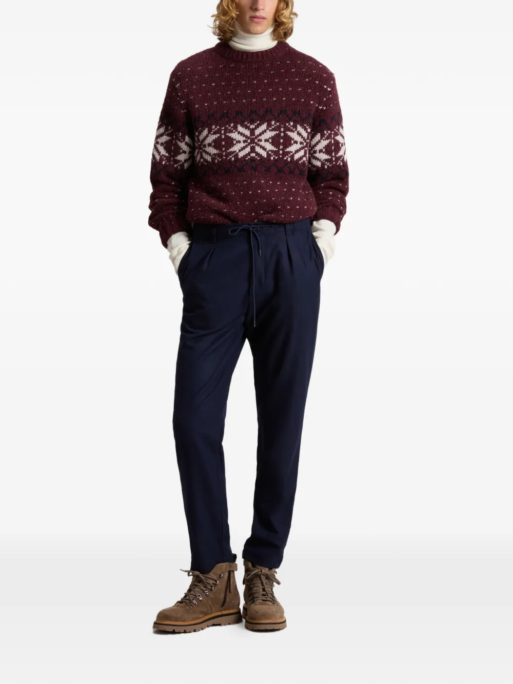 Woolrich Fair Isle jacquard sweater Rood