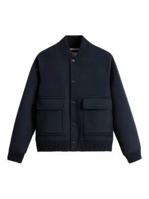 ウールブレンド クレストボンバージャケット ネイビー Woolrich Melton ボンバージャケット | ブルー | FARFETCH JP