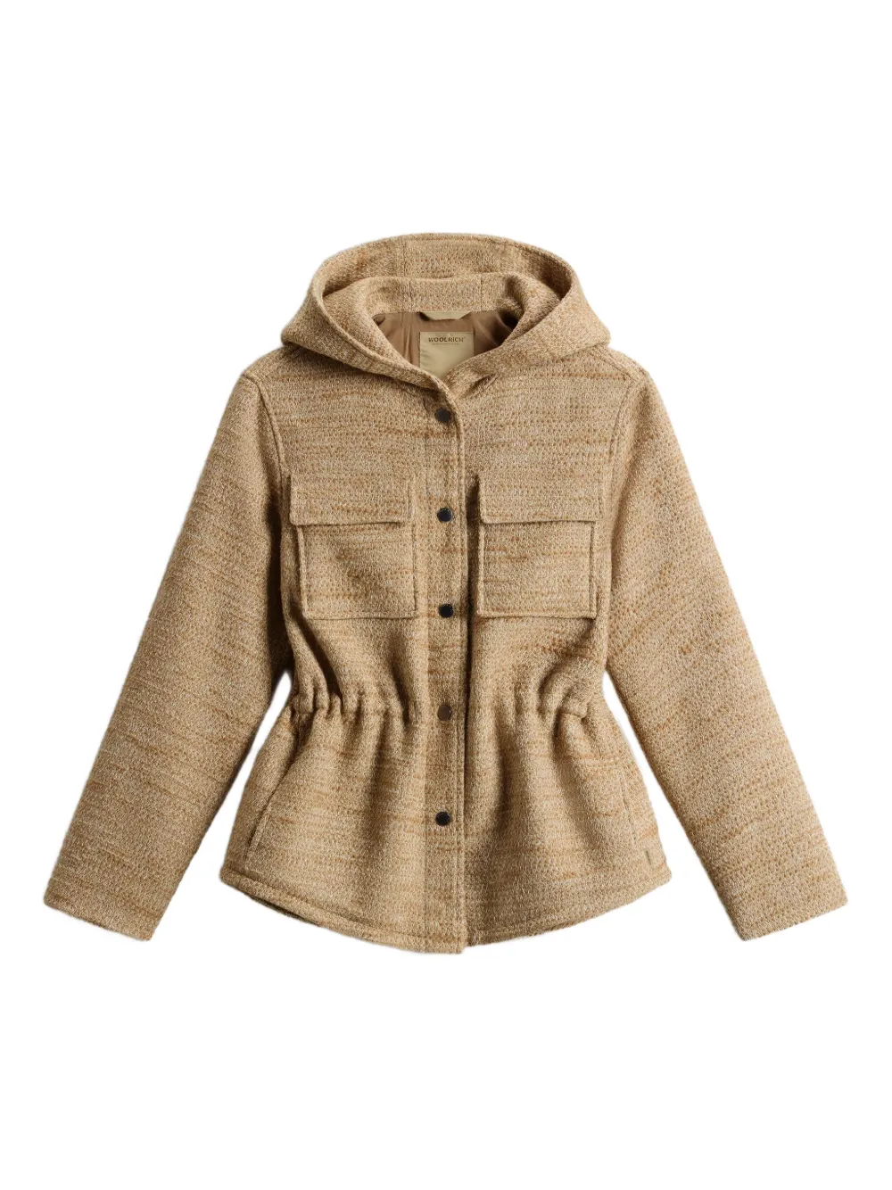Woolrich Jack met capuchon en textuur Beige