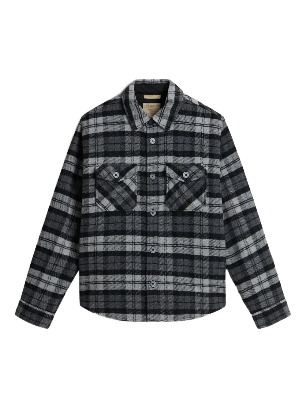 Woolrich Geruit wollen overhemd Zwart