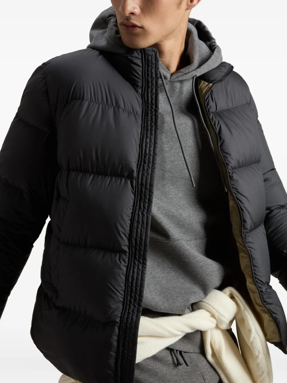 Woolrich Quilted Mock-neck Jacket In Blue