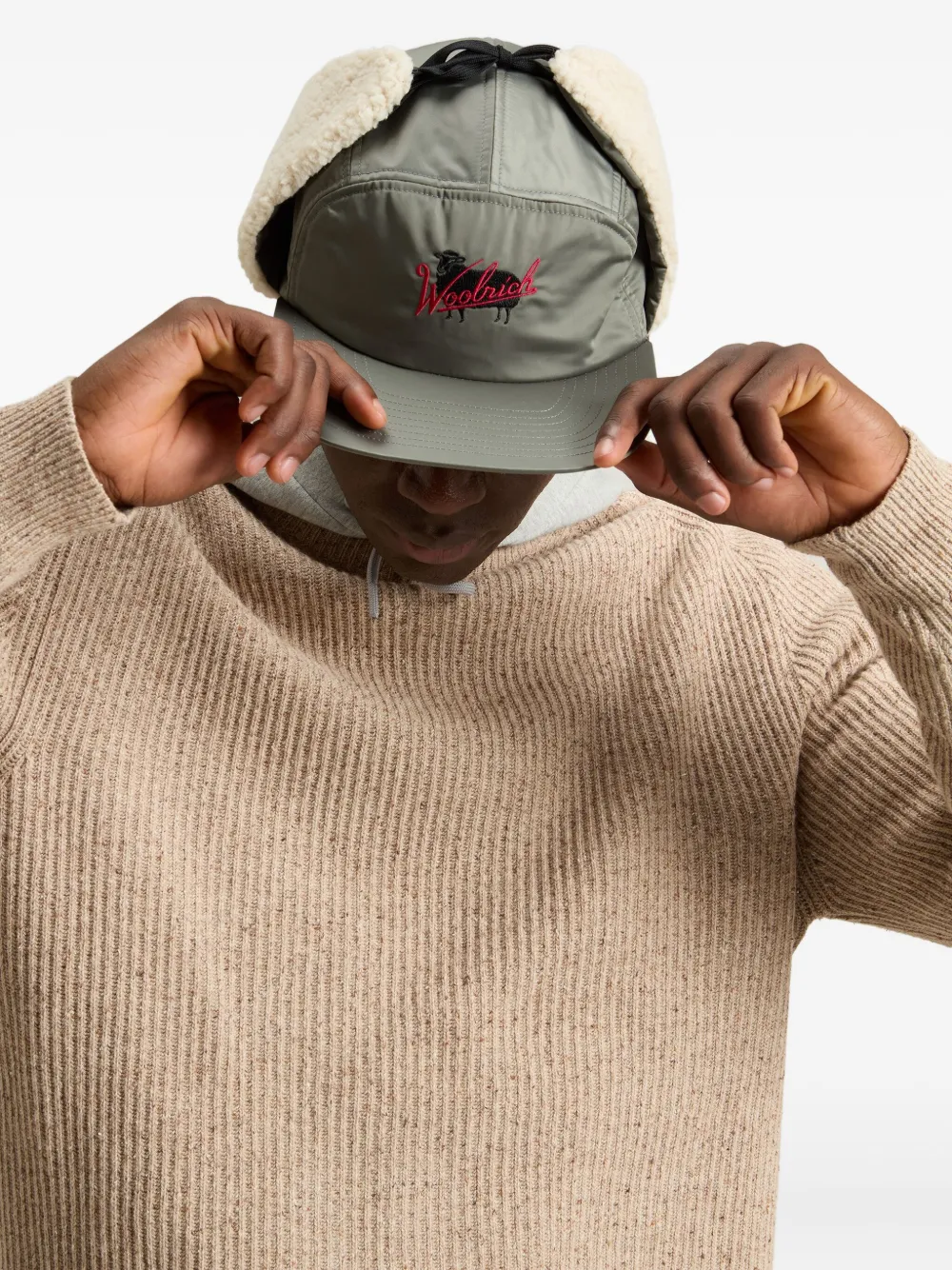 Woolrich Ribgebreide trui Beige