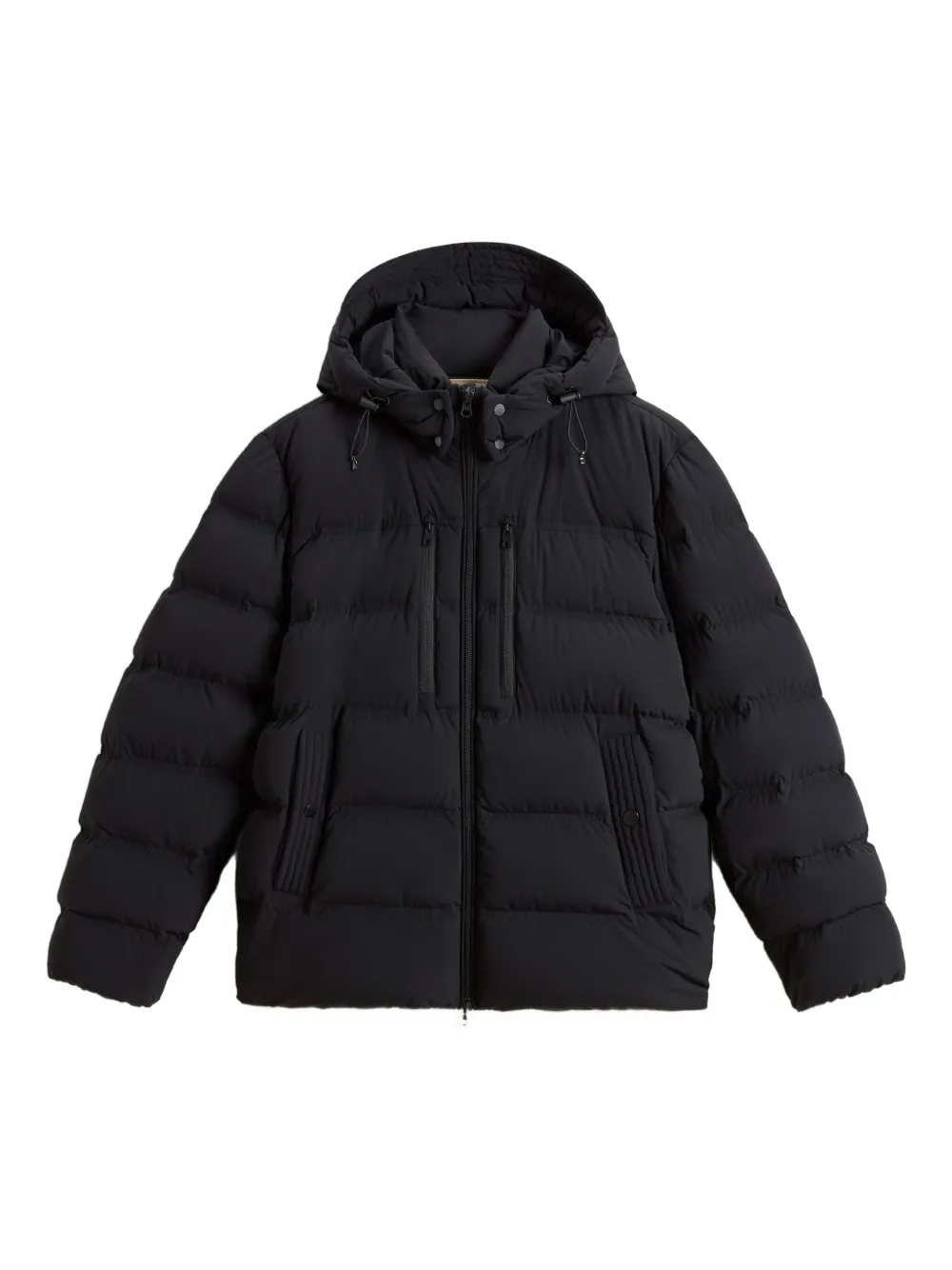 Woolrich stretch hooded puffer jacket Zwart