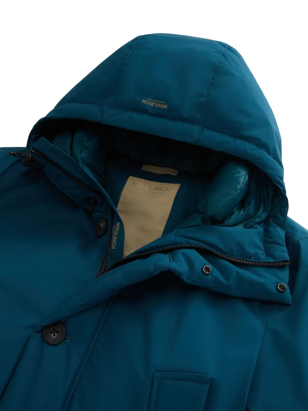 Woolrich Hooded Button-fastening Jacket In Blue