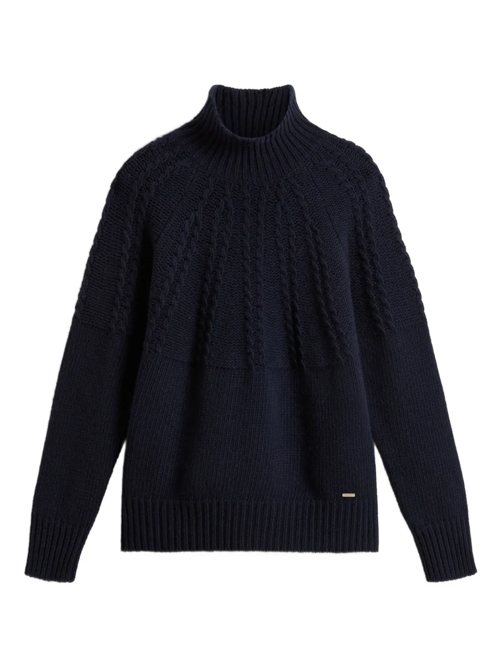 Woolrich Cable-knit Turtleneck Jumper In Blue