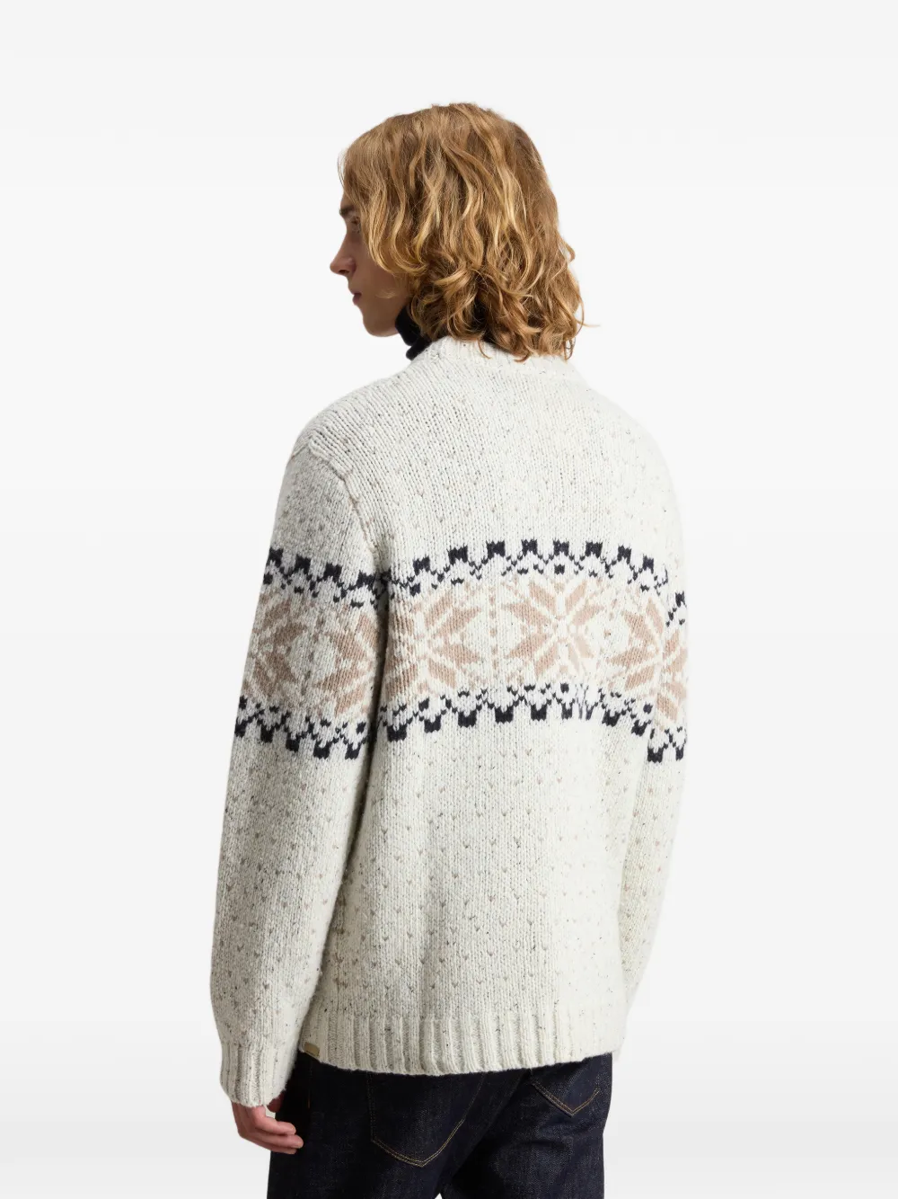 Woolrich Fair Isle Jacquard Sweater In Neutral
