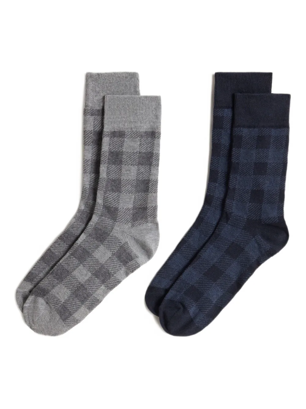 Woolrich check-pattern socks (pack of two) | Grey | Image 1