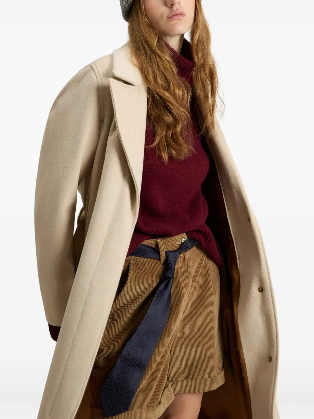Woolrich Virgin Wool Single-breasted Coat In Brown