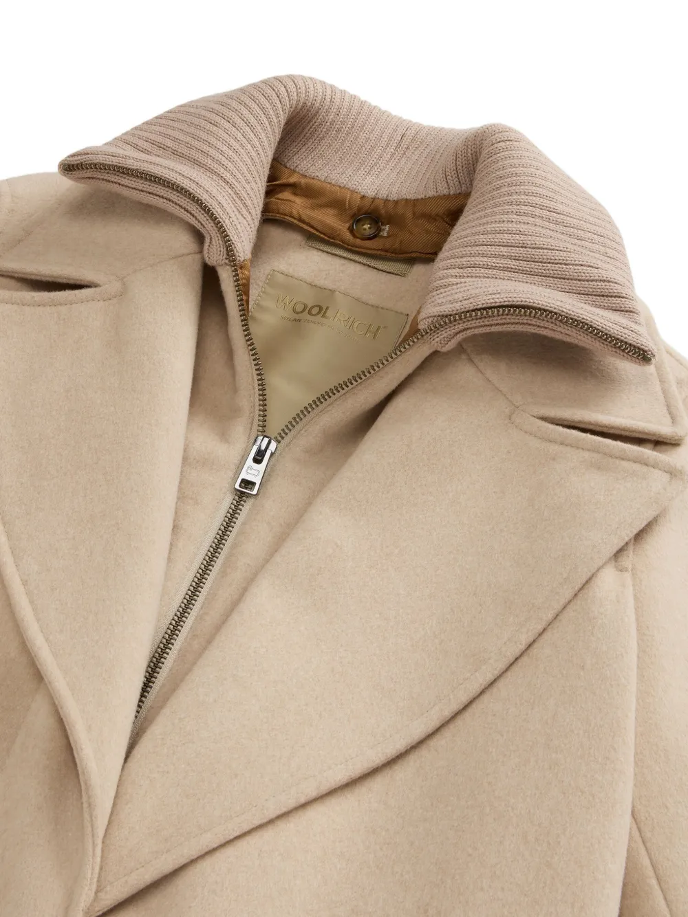 Woolrich Virgin Wool Single-breasted Coat In Brown