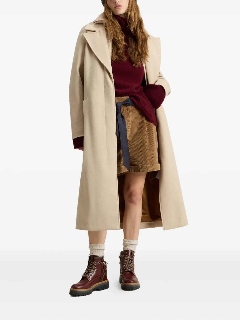 Woolrich Virgin Wool Single-breasted Coat In Brown