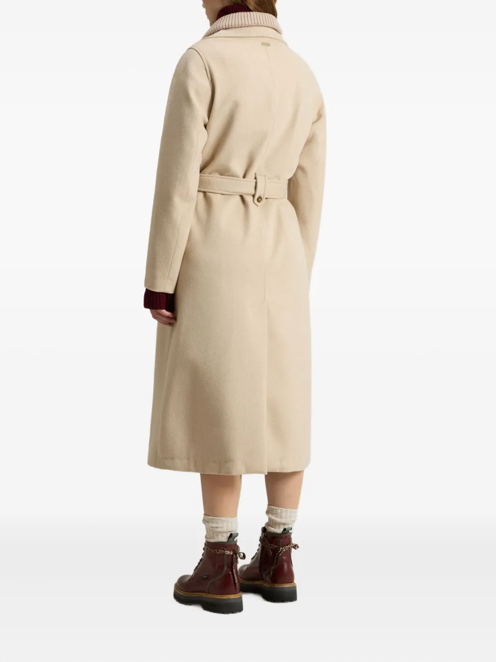 Woolrich Virgin Wool Single-breasted Coat In Brown