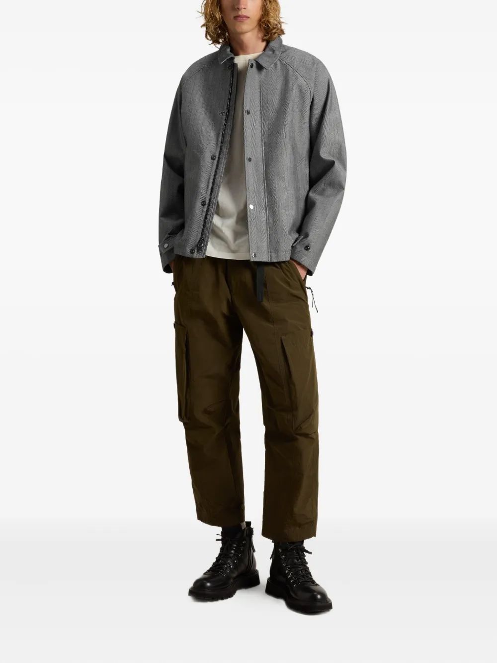 Woolrich herringbone-pattern button jacket | Shirt Jackets | Image 2