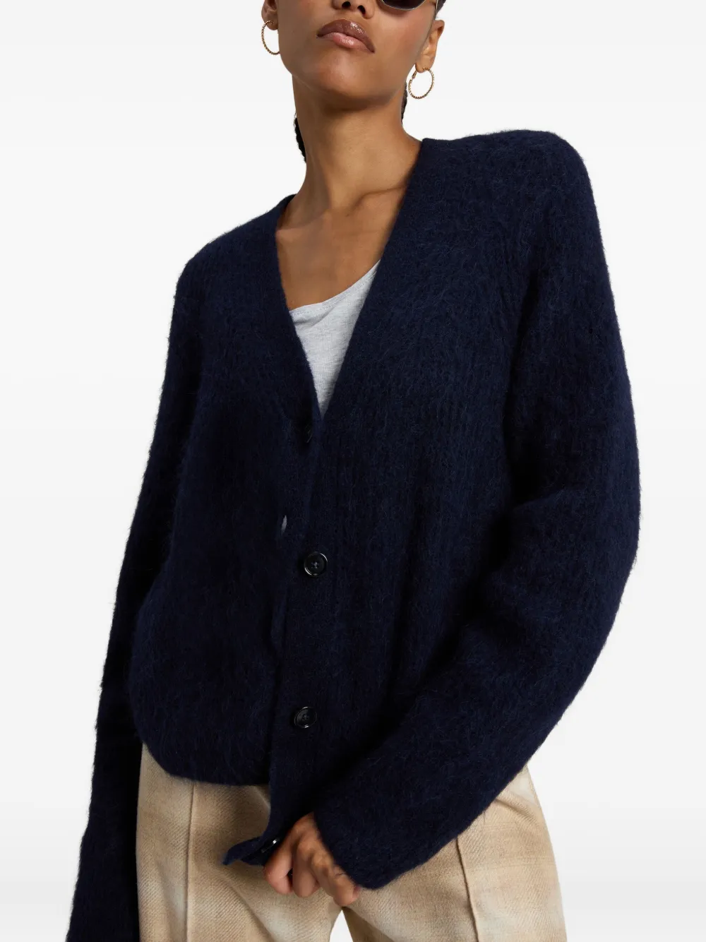 Woolrich V-neck Cardigan In Blue