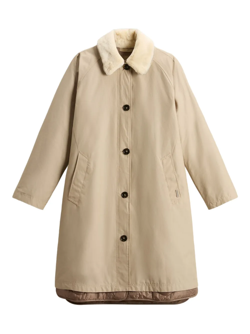 Woolrich faux-fur collar coat | Neutrals | Image 1