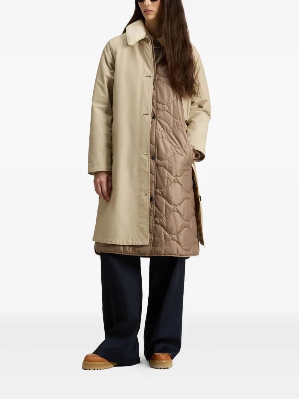 Woolrich faux-fur collar coat | Single Breasted Coats | Image 2