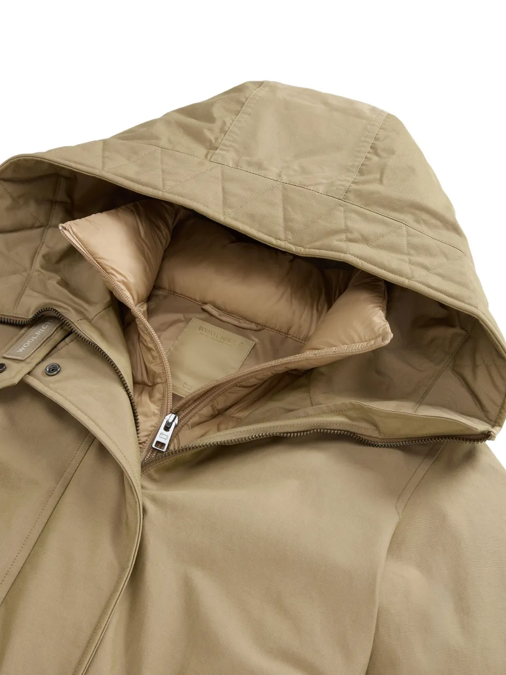 Woolrich Authentic Parka Coat In Neutral