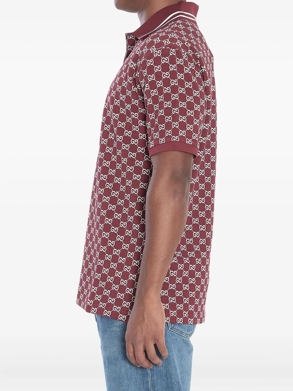 Gucci Geribbeld poloshirt met jacquard Rood