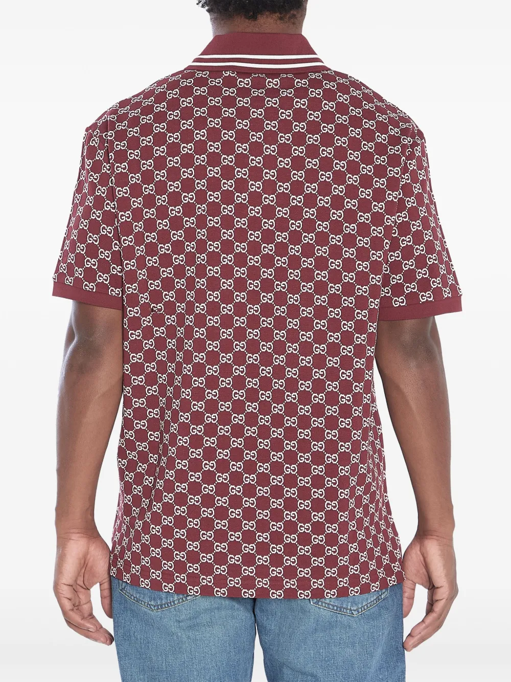 Gucci Geribbeld poloshirt met jacquard - Rood