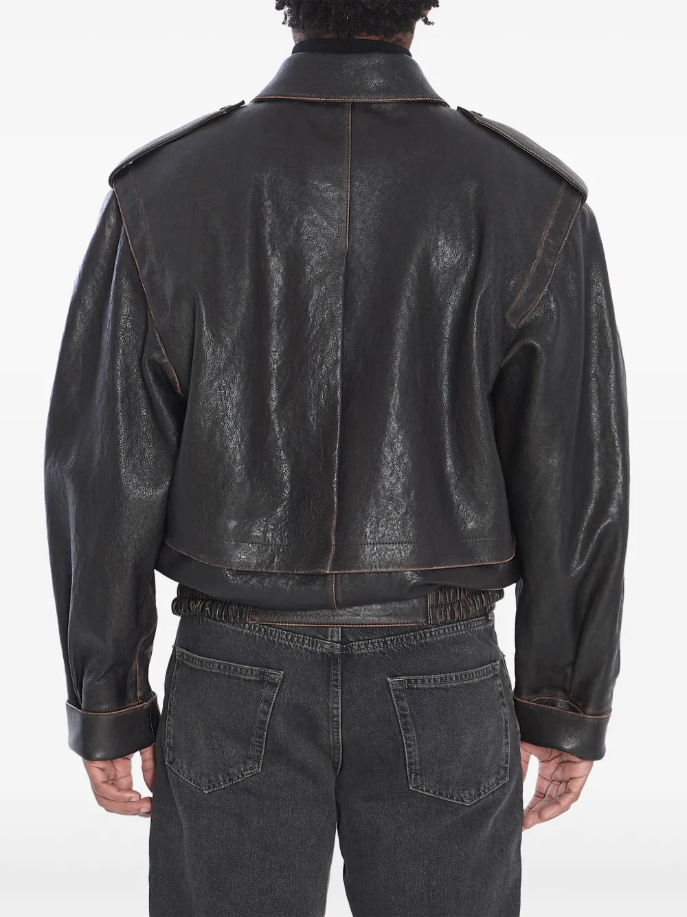 Saint Laurent leather bomber jacket Bruin