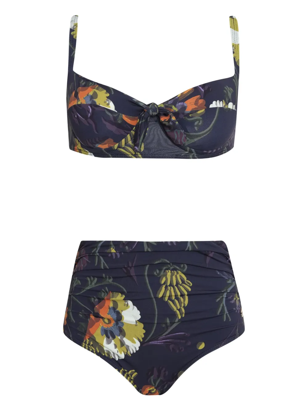 Brigitte floral-print bikini Zwart