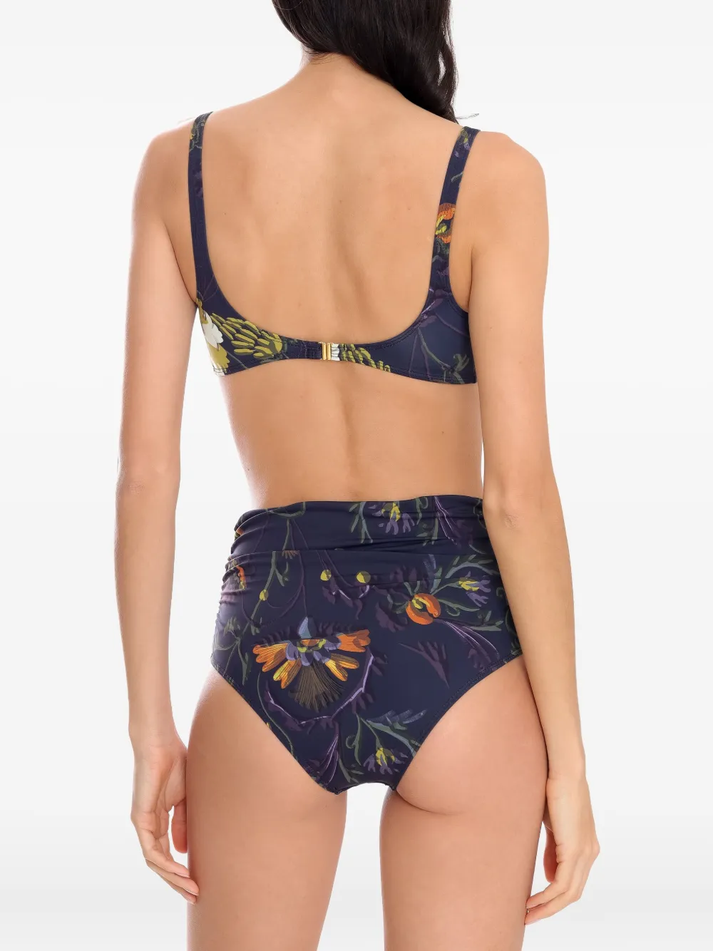 Brigitte floral-print bikini Zwart