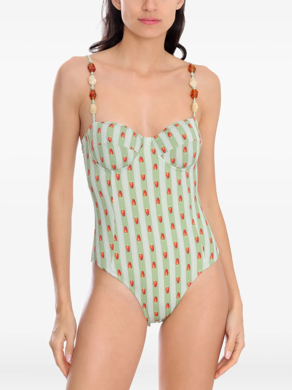 Brigitte Maithe printed swimsuit Groen