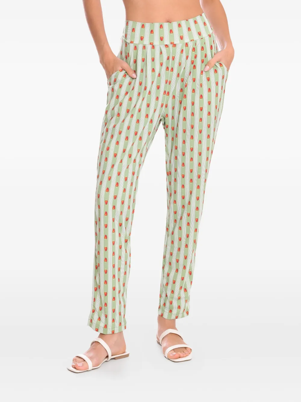 Brigitte striped trousers Groen