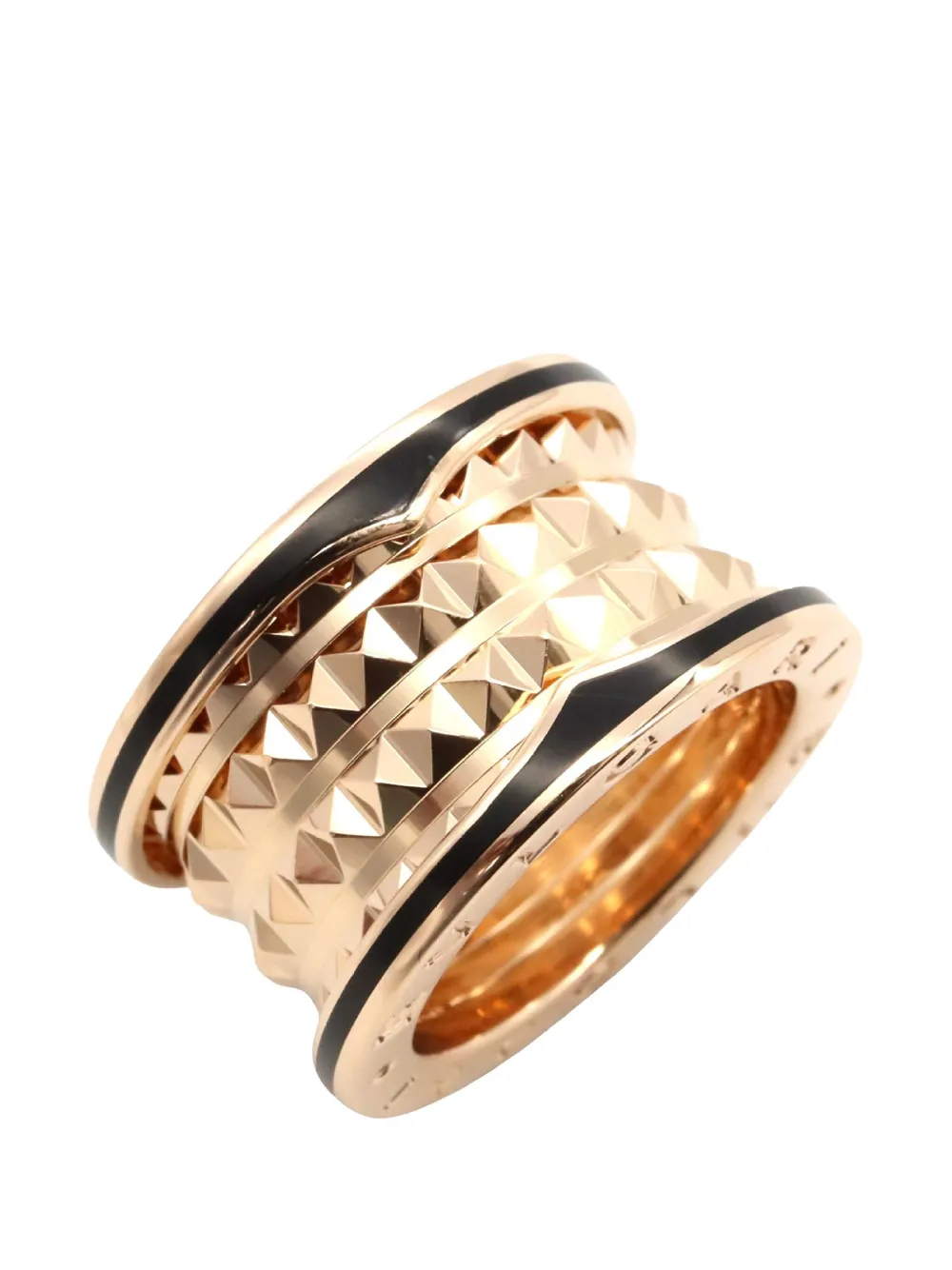 Bvlgari Pre-Owned 2015-2021 18K Rose Gold and Ceramic B.Zero1 Studded Bvlgari Pre-Owned 2015-2021 18K Rose Gold and Ceramic B.Zero1 Studded
