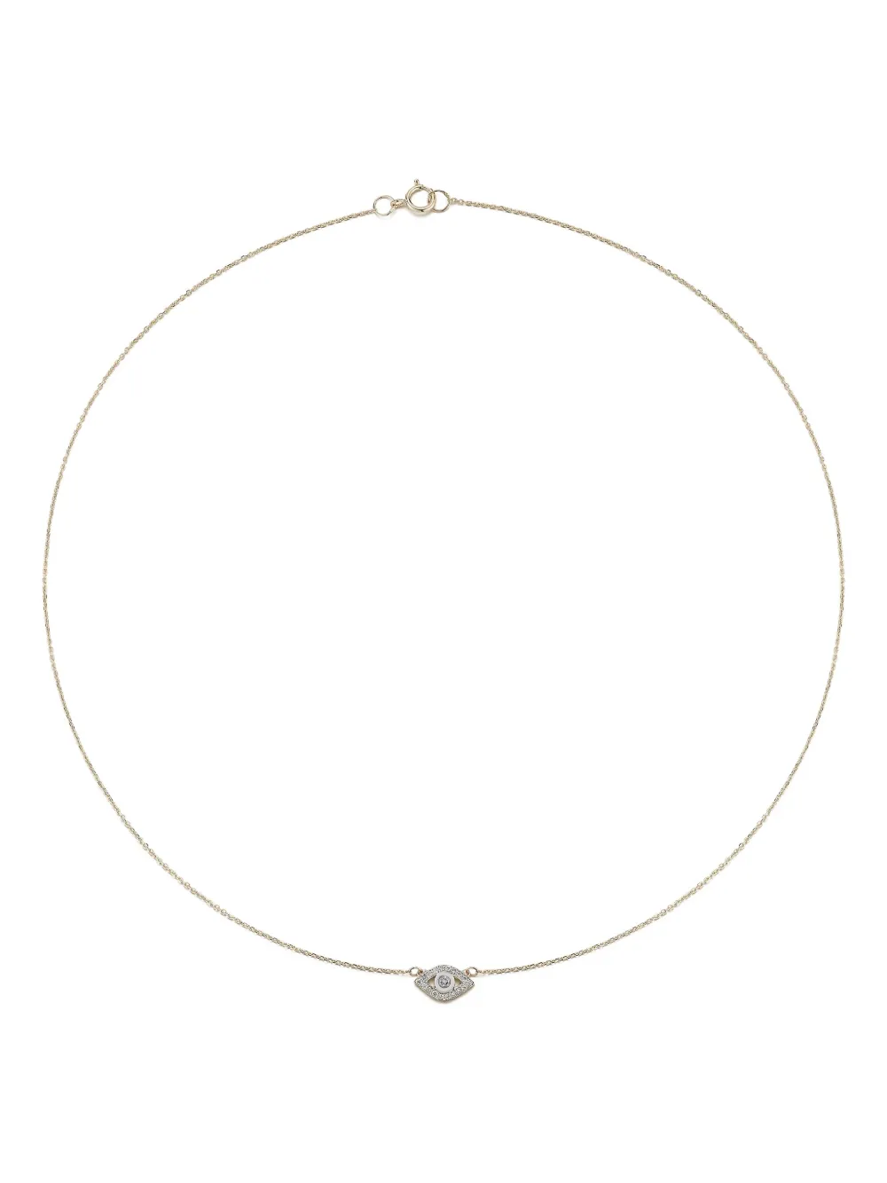 14kt yellow gold Evil Eye diamond necklace