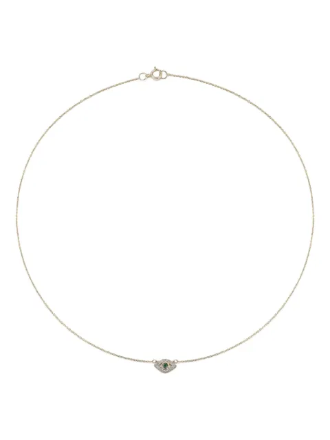 Mateo 14kt gold Evil Eye emerald necklace